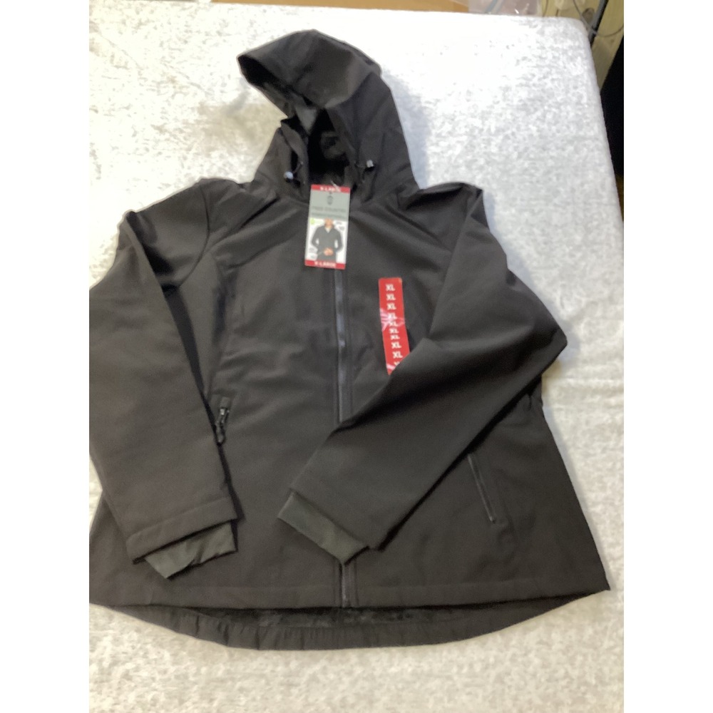 Free Country Womens Softshell Jacket Black XL Hooded Fleece Lined XL NWT
